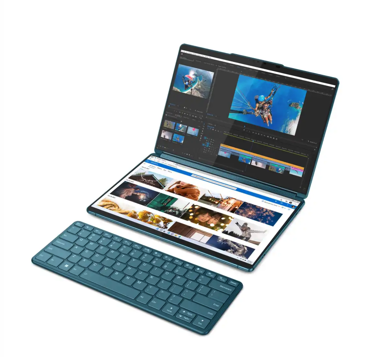 联想全球首款全尺寸双屏 YogaBook 9i笔记本电脑(图2)